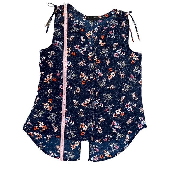 Sanctuary Sleeveless Navy Polka Dot and Floral Print Blouse M - Picture 15 of 15